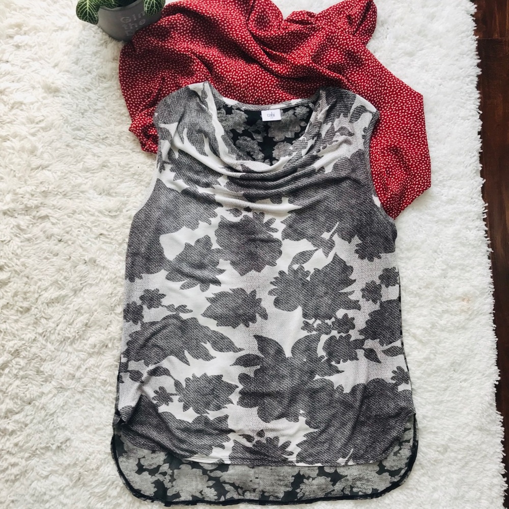 CAbi I Tango Waterfall floral print top